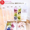 【5本分】【Cタイプ】ハーバリウム 手作りキット(オイル1本、ガラス瓶5本、花材セット5種類) 植物標本 プリンセス 結婚 スターターキット 初心者 プリザーブ...
