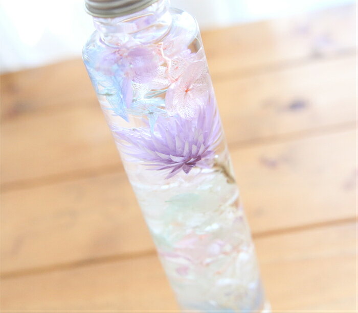 ハーバリウム （イノセント）【完成品】 紫 パープル 幻想的 綺麗 爽やか プレゼン...
