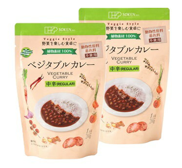 ベジタブルカレー 中辛 創健社 レトルト 210g 動物性原料・着色料不使用 2個セット 代引不可【 賞味期限2026年6月15日】