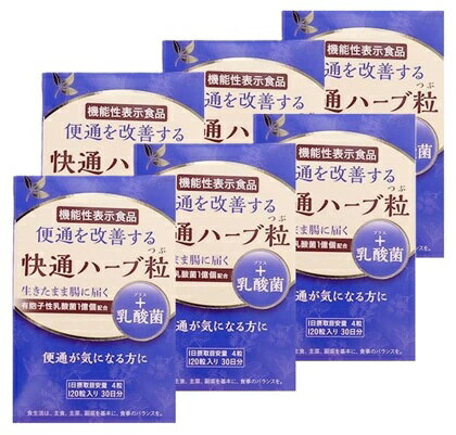 快通ハーブ粒+乳酸菌 120粒 6箱セット ナチュラルウェーブ 機能性表示食品