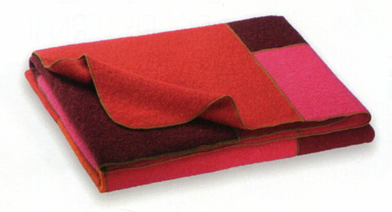 純毛ブランケット アルパカ50% メリノウール50%シングルサイズ 150×190cmパッチワークタイプオーストリア・Steiner社製