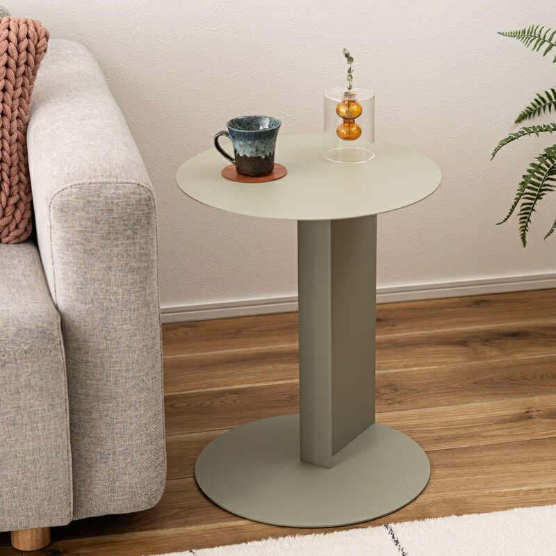 サイドテーブル スチール 丸 W40×D40×H50.5cm 丸型 円形 ナイトテーブル コーヒーテーブル テーブル お..