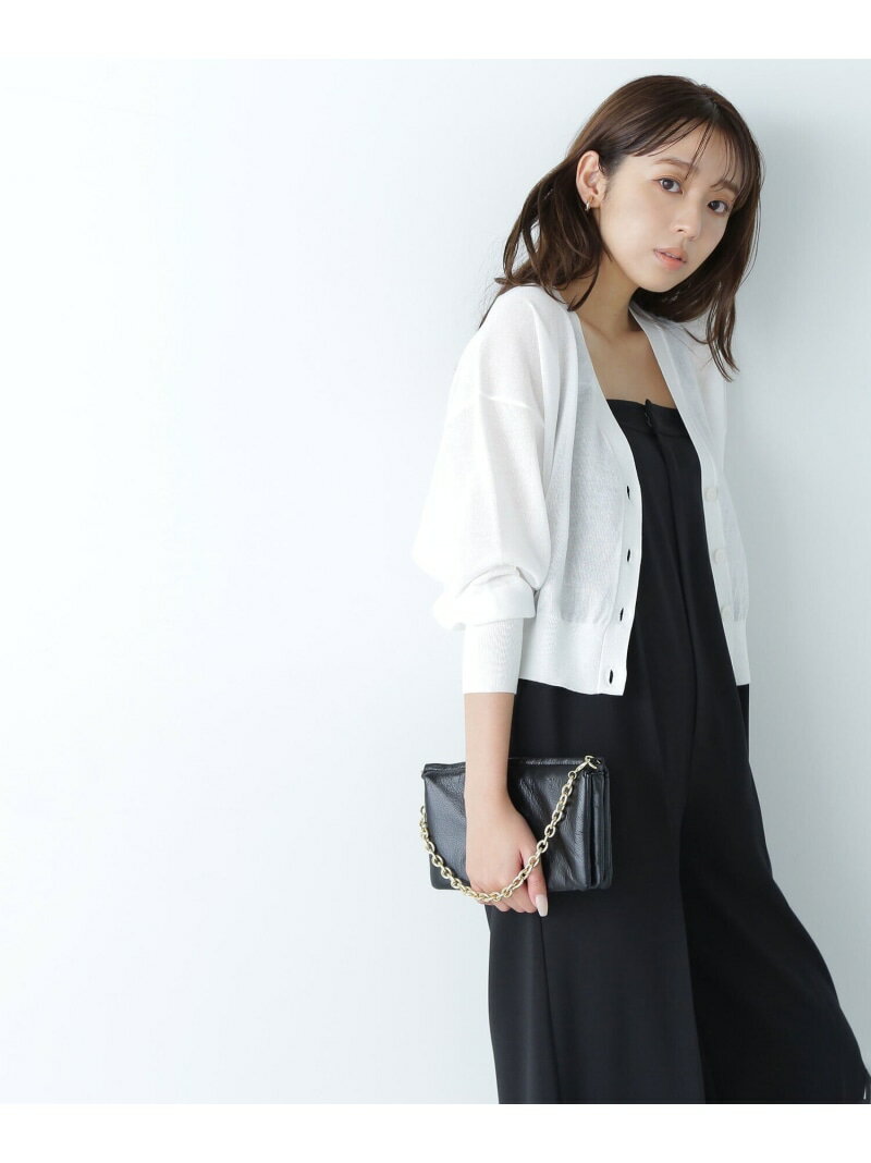 【SALE／30%OFF】クロップドシアーカーディガン NATURAL BEAUTY BASIC ナチュラルビューティベーシック トップス カーディガン ホワイト ブラック パープル【RBA_E】【送料無料】[Rakuten Fashion]のサムネイル