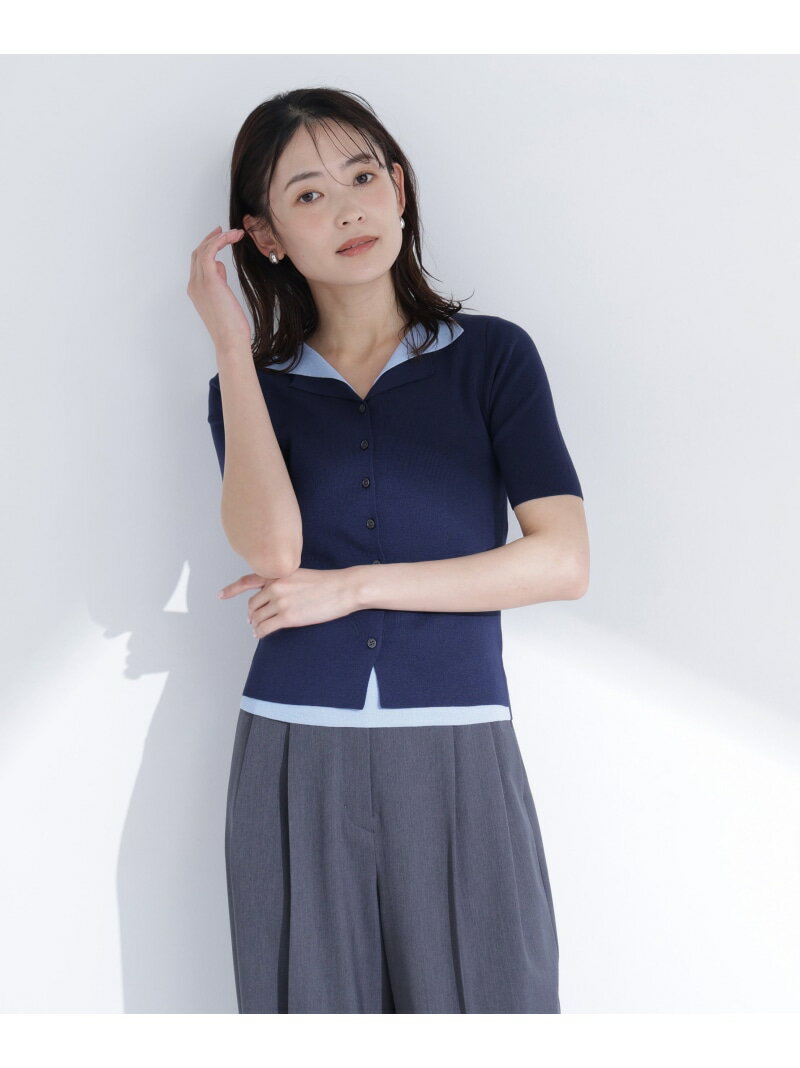 【SALE／50%OFF】レイヤードライクスキッパーニット NATURAL BEAUTY BASIC ナチュラルビューティベーシック トップス ニット グレー ブルー ネイビー【RBA_E】【送料無料】[Rakuten Fashion] naturalbeautybasic-10011970 NATURAL BEAUTY BASIC サンプル画像3