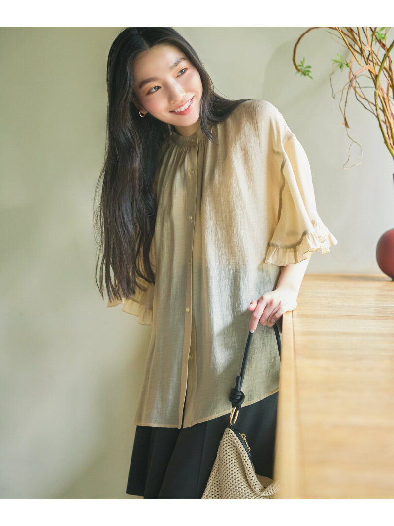 Rakuten - ＜N.＞バタフライスリーブブラウス NATURAL BEAUTY BASIC ナチュラルビューティベーシック トップス シャツ・ブラウス ベージュ ホワイト ブルー【送料無料】[Rakuten Fashion]