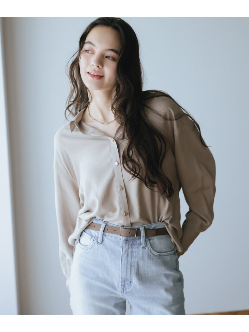 Rakuten - ＜N.＞リネンブレンドシャツ NATURAL BEAUTY BASIC ナチュラルビューティベーシック トップス シャツ・ブラウス ベージュ パープル ネイビー レッド【送料無料】[Rakuten Fashion]