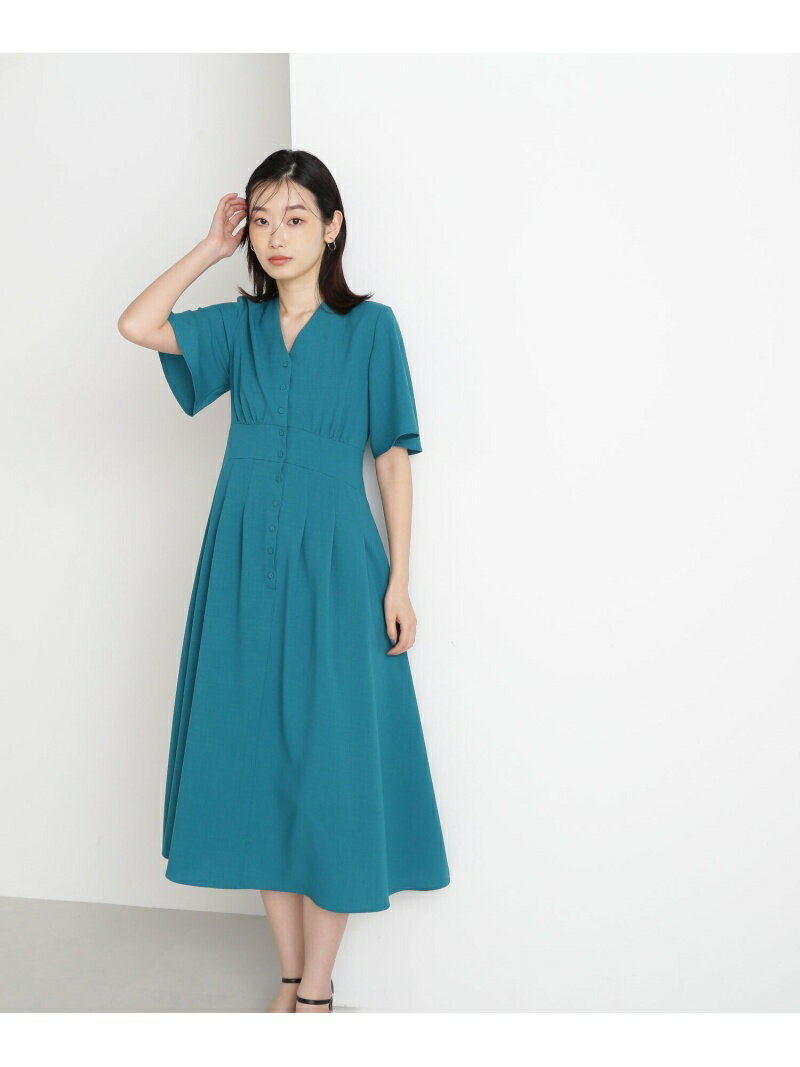【SALE／30%OFF】ウエスト切替フレアスリーブワンピース NATURAL BEAUTY BASIC ナチュラルビューティベーシック ワンピース・ドレス ワンピース グリーン イエロー ネイビー【RBA_E】【送料無料】[Rakuten Fashion]のサムネイル