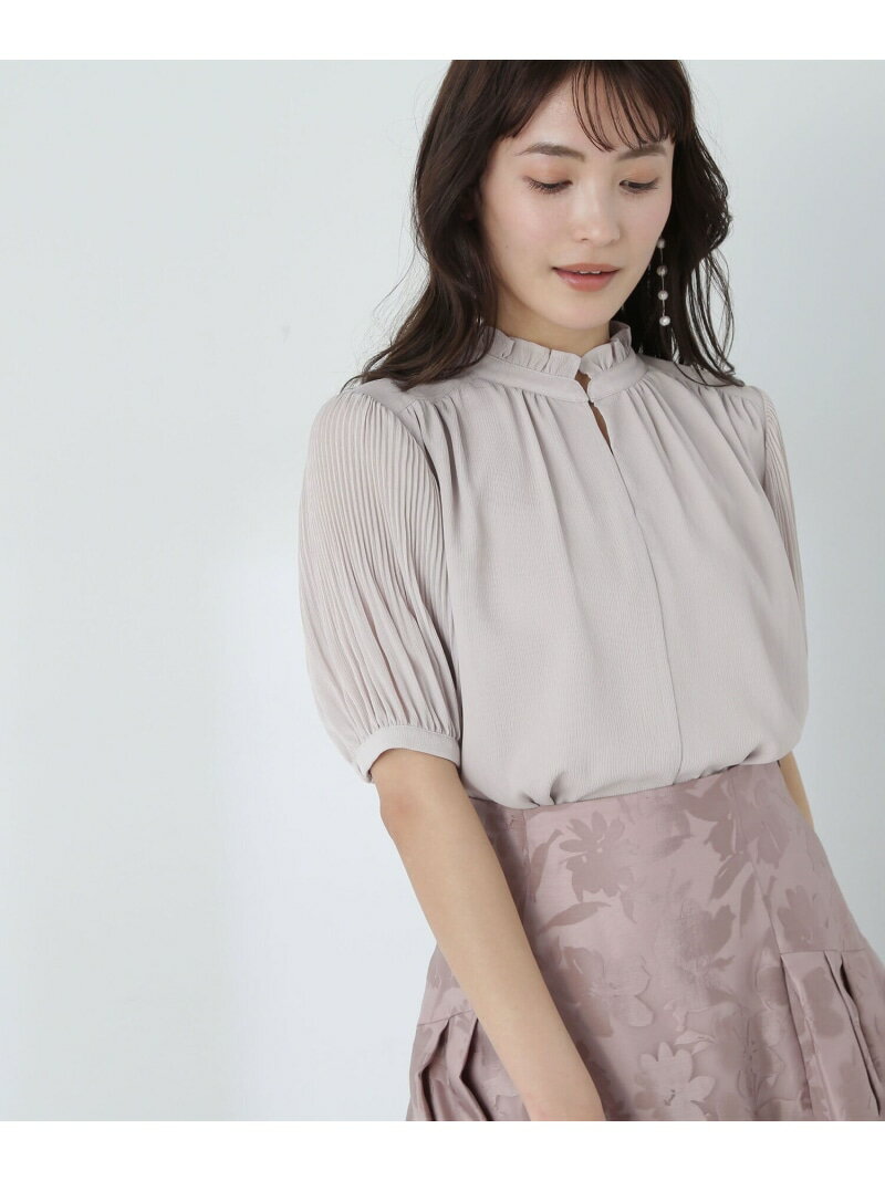 楊柳スキッパーブラウス NATURAL BEAUTY BASIC ナチュラルビューティベーシック トップス シャツ・ブラウス ベージュ ブラック【送料無料】[Rakuten Fashion]のサムネイル