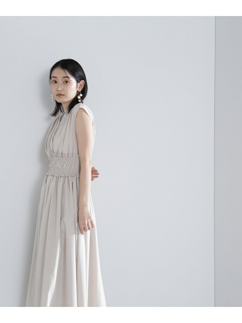 ｜Oggi6月号掲載｜バンドカラーウエストシャーリングワンピース NATURAL BEAUTY BASIC ナチュラルビューティベーシック ワンピース・ドレス ワンピース グレー ブルー【送料無料】[Rakuten Fashion]のサムネイル