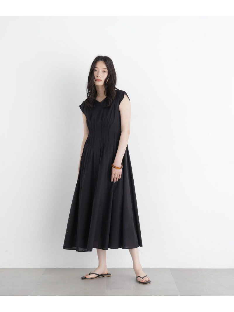 ＜N.＞シャーリングフレアワンピース NATURAL BEAUTY BASIC ナチュラルビューティベーシック ワンピース・ドレス その他のワンピース・ドレス パープル ブラック