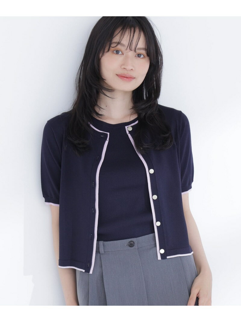 Rakuten - レイヤードライクニットアンサンブル NATURAL BEAUTY BASIC ナチュラルビューティベーシック トップス カーディガン ネイビー グレー ホワイト【送料無料】[Rakuten Fashion]