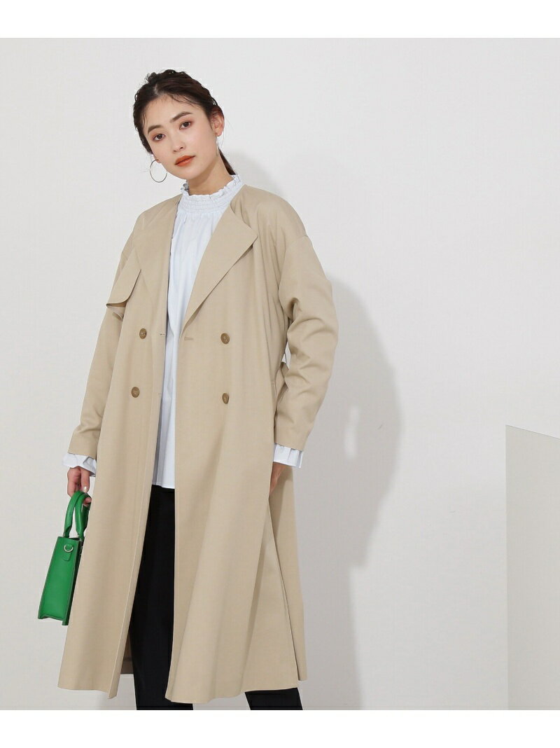 【SALE／50%OFF】キュプラ混ツイルフォルムコート NATURAL BEAUTY BASIC ナチュラルビューティベーシック ジャケット・アウター その他のジャケット・アウター ベージュ グレー ブルー【RBA_E】【送料無料】[Rakuten Fashion]のサムネイル