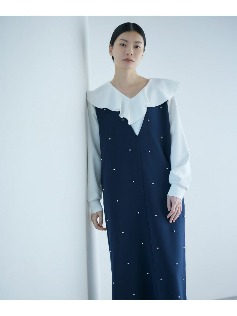 【SALE／50%OFF】着るジュエリー.パール付きジャンスカ NATURAL BEAUTY BASIC ナチュラルビューティベーシック ワンピース・ドレス その他のワンピース・ドレス ネイビー【RBA_E】【送料無料】[Rakuten Fashion]