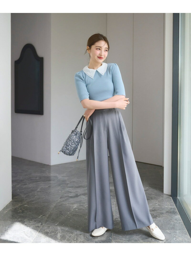 ツータックワイドパンツ NATURAL BEAUTY BASIC ナチュラルビューティベーシック パンツ その他のパンツ グレー【送料無料】[Rakuten Fashion]のサムネイル