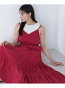 ティアードキャミワンピース NATURAL BEAUTY BASIC ナチュラルビューティベーシック ワンピース・ドレス ワンピース ブラック レッド【先行予約...