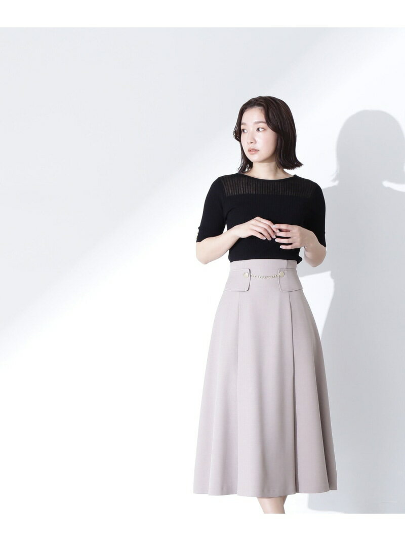 メタルチェーンフレアスカート NATURAL BEAUTY BASIC ナチュラルビューティベーシック スカート その他のスカート オレンジ ベージュ ..