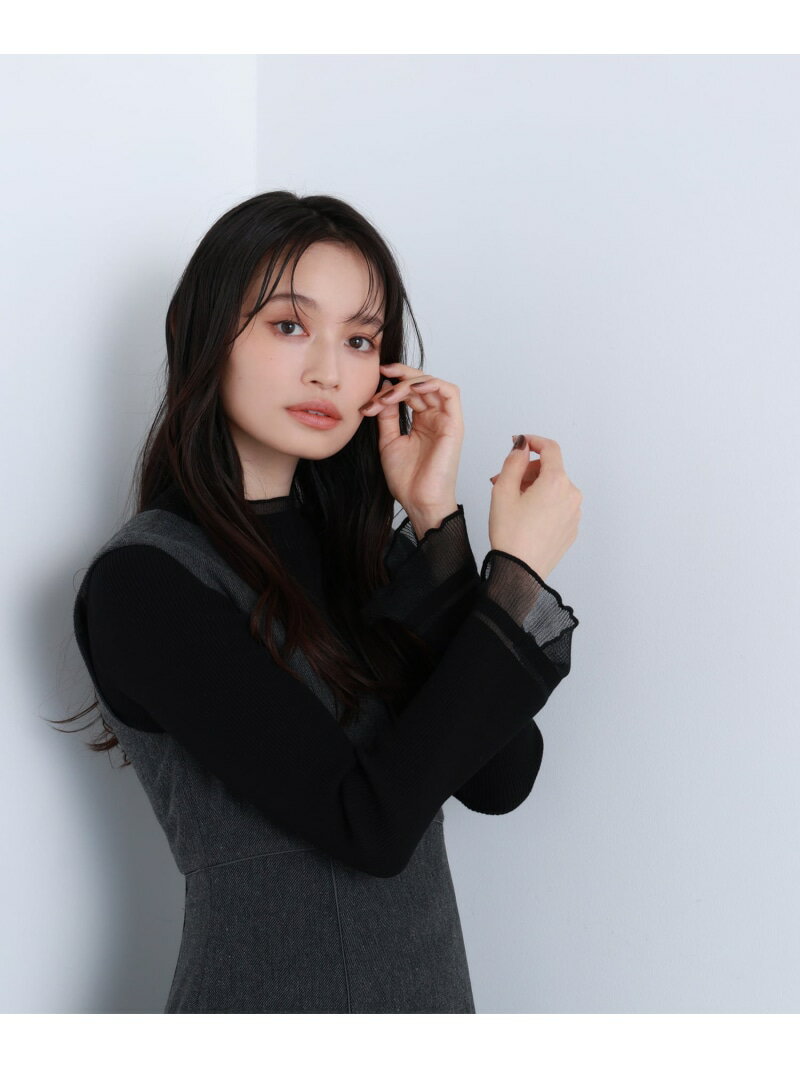 "さりげな"シアースリーブニット NATURAL BEAUTY BASIC ナチュラルビューティベーシック トップス ニット グレー ブラック ホワイト【先行予約】*【送料無料】[Rakuten Fashion]のサムネイル