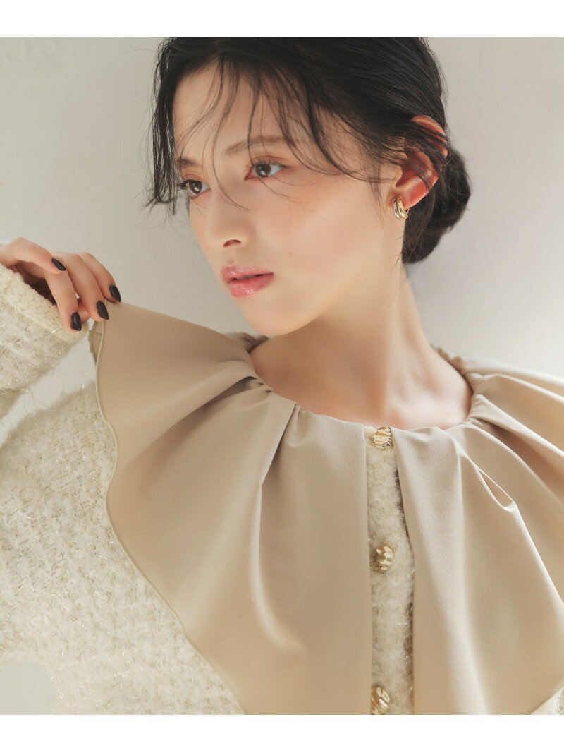 [SALE/10%OFF]디자인 래플 블라우스 NATURAL BEAUTY BASIC 내츄럴 뷰티 베이직 탑스 셔츠·블라우스 베이지 화이트 블랙[RBA_E][무료우송][Rakuten Fashion]
