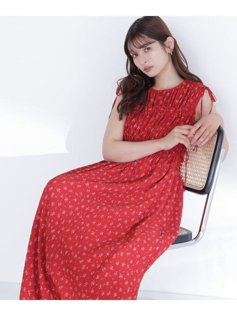 Rakuten - フラワープリントドロストワンピース NATURAL BEAUTY BASIC ナチュラルビューティベーシック ワンピース・ドレス ワンピース ホワイト ブラック【送料無料】[Rakuten Fashion]