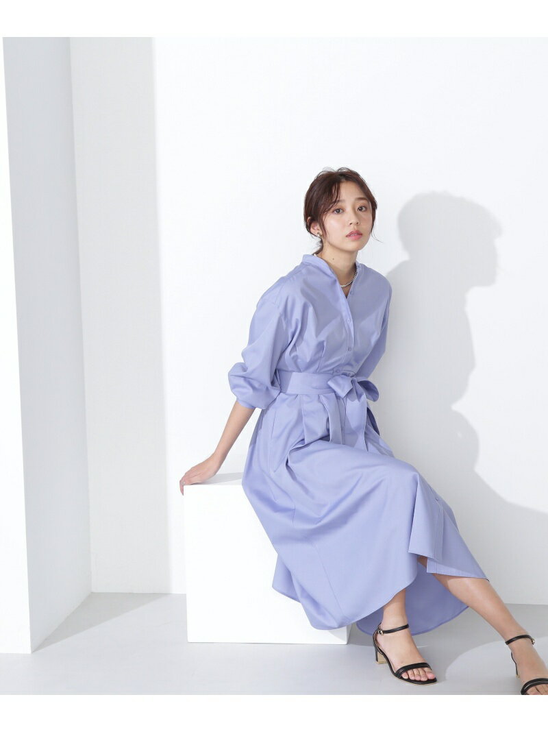 【SALE／30%OFF】[洗える]イージーケアシャツワンピース NATURAL BEAUTY BASIC ナチュラルビューティベーシック ワンピース・ドレス その他のワンピース・ドレス ブルー ネイビー【RBA_E】【送料無料】[Rakuten Fashion]のサムネイル