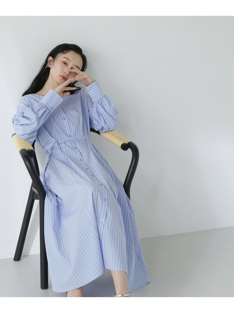 タックフレアシャツワンピース NATURAL BEAUTY BASIC ナチュラルビューティベーシック ワンピース・ドレス ワンピース ブルー ネイビー オレンジ【送料無料】[Rakuten Fashion]のサムネイル
