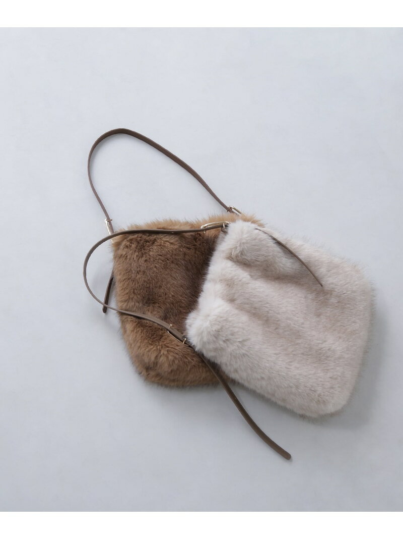 フェイクミンクワンショルダーバッグ NATURAL BEAUTY BASIC ナチュラルビューティベーシック バッグ ショルダーバッグ ホワイト ブラウン【送料無料】[Rakuten Fashion]