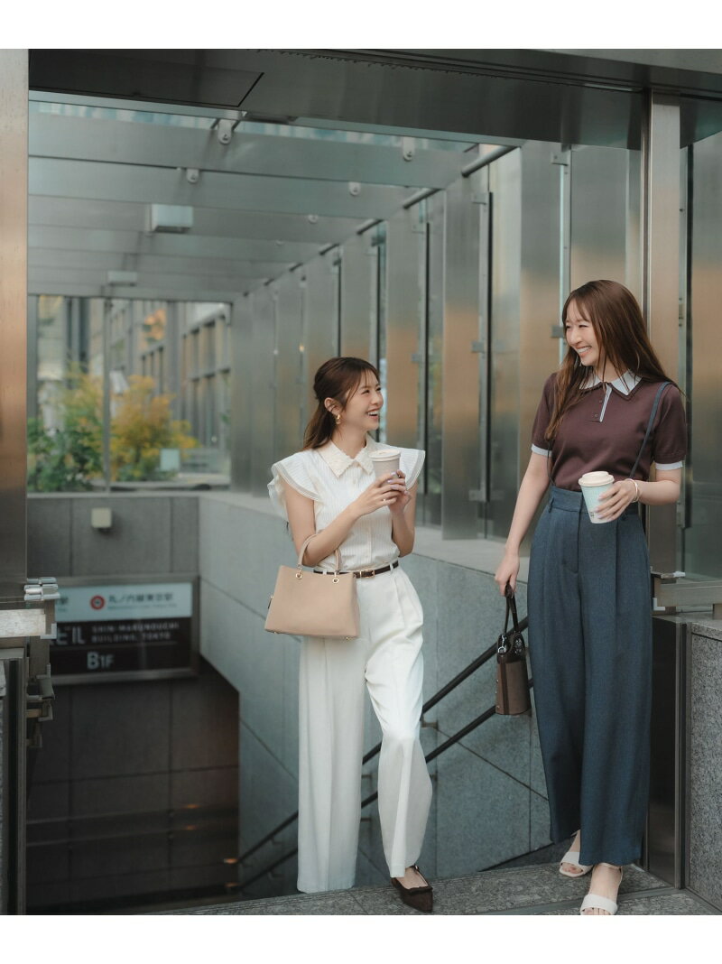 Rakuten - サス付シャンブレーパンツ NATURAL BEAUTY BASIC ナチュラルビューティベーシック パンツ その他のパンツ ブルー ネイビー【送料無料】[Rakuten Fashion]