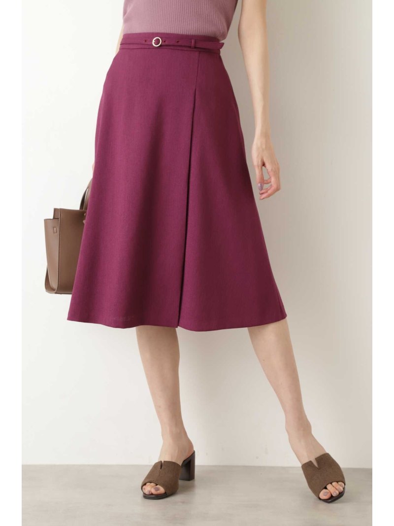 【SALE／40%OFF】[洗える]ベルト付き巻き風スカート NATURAL BEAUTY BASIC ナチュラルビューティベーシック スカート その他のスカート パープル ベージュ ネイビー【RBA_E】【送料無料】[Rakuten Fashion]のサムネイル