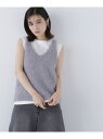 フリンジニットベストセット NATURAL BEAUTY BASIC ナチュラルビューティベーシック トップス ニット ブラウン ホワイト【先行予約】*【送料無...