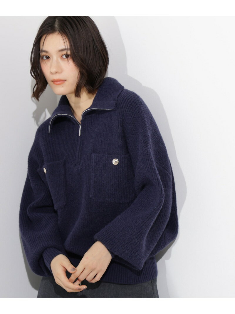 Rakuten - 【SALE／30%OFF】＜N.＞ハーフジップオーバーニット NATURAL BEAUTY BASIC ナチュラルビューティベーシック トップス ニット レッド ネイビー ベージュ【RBA_E】【送料無料】[Rakuten Fashion]