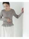 【SALE／50 OFF】シアーフリルリブニット 24SS NATURAL BEAUTY BASIC ナチュラルビューティベーシック トップス ニット グレー ブラック ホワイト ブルー【RBA_E】 Rakuten Fashion