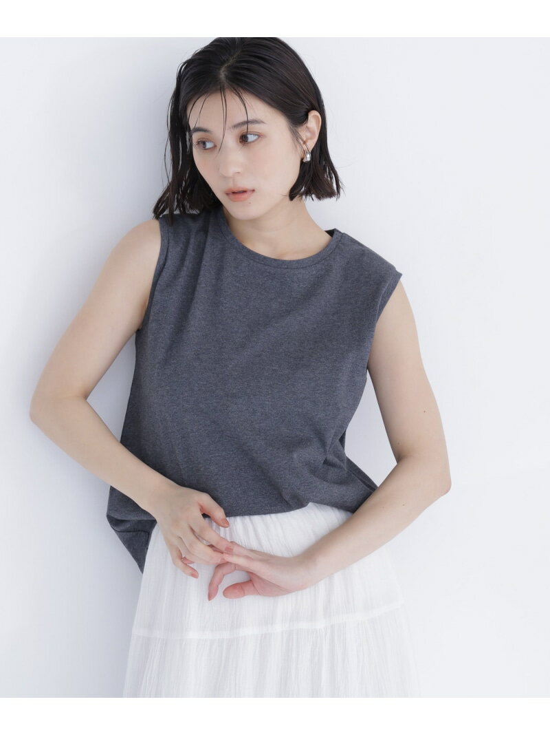 Rakuten - メタルポイントノースリーブカットソー NATURAL BEAUTY BASIC ナチュラルビューティベーシック トップス カットソー・Tシャツ ブラック グレー ホワイト【送料無料】[Rakuten Fashion]