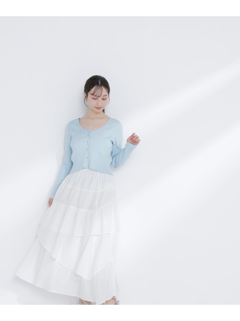 Rakuten - アシンメトリーティアードスカート NATURAL BEAUTY BASIC ナチュラルビューティベーシック スカート その他のスカート ホワイト ブラック【送料無料】[Rakuten Fashion]
