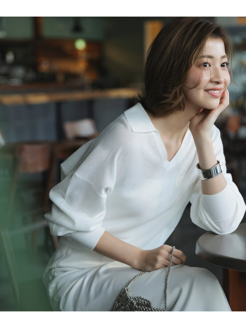 Rakuten - 【SALE／30%OFF】スキッパーフォルムニット NATURAL BEAUTY BASIC ナチュラルビューティベーシック トップス ニット ピンク ホワイト ネイビー【RBA_E】【送料無料】[Rakuten Fashion]