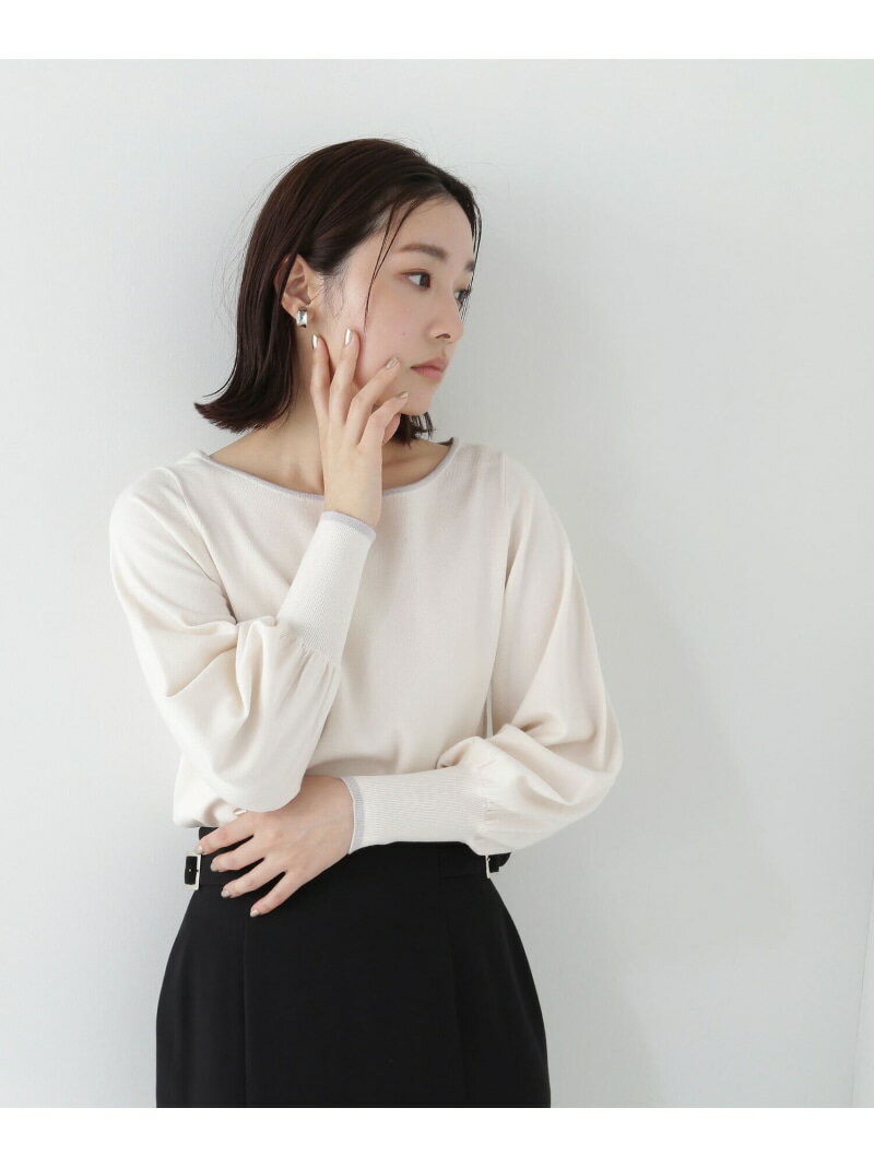 【SALE／10%OFF】バイカラーマトンスリーブニット NATURAL BEAUTY BASIC ナチュラルビューティベーシック トップス ニット ピンク ブルー【RBA_E】【送料無料】[Rakuten Fashion]のサムネイル