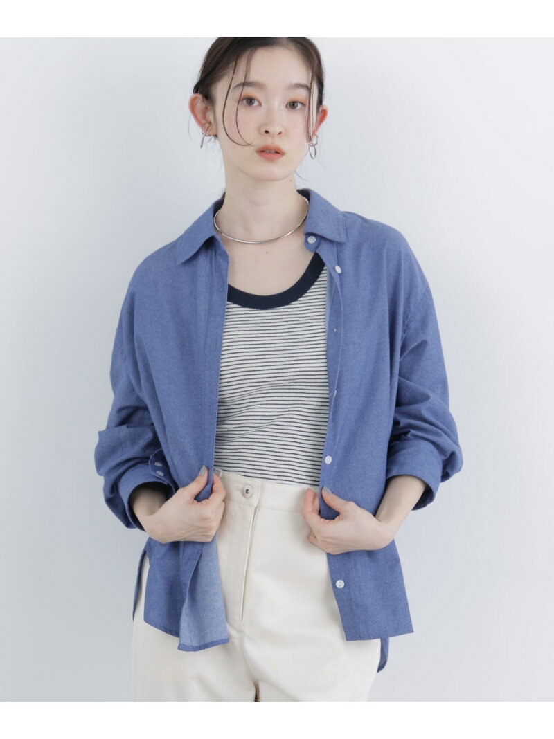 Rakuten - ＜N.＞デニムライクシャツ NATURAL BEAUTY BASIC ナチュラルビューティベーシック トップス シャツ・ブラウス ブルー【送料無料】[Rakuten Fashion]