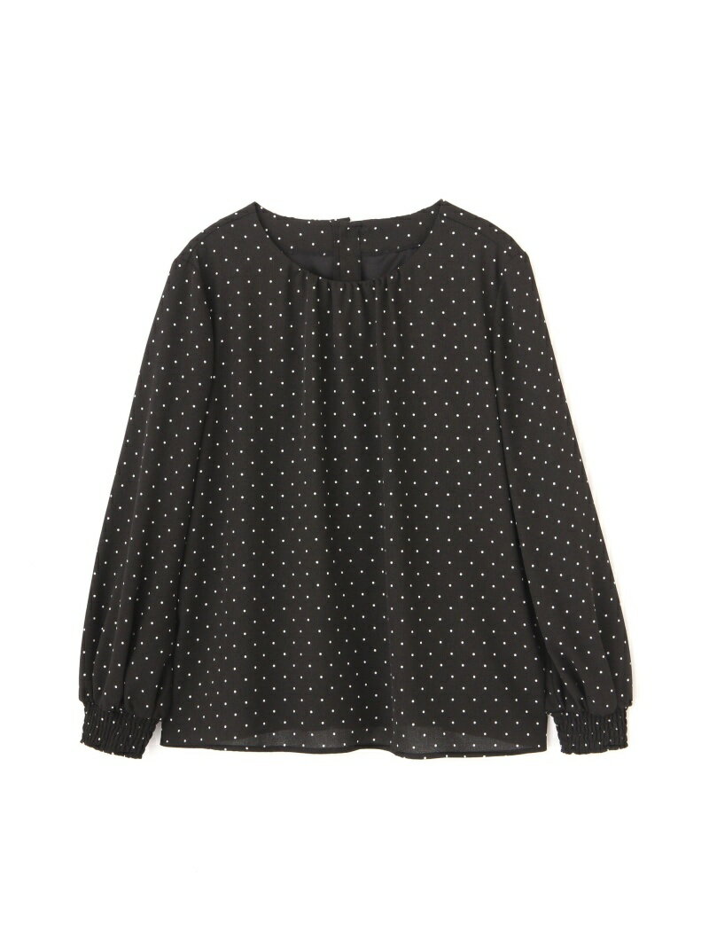 [洗える]ドットブラウス NATURAL BEAUTY BASIC ナチュラルビューティベーシック シャツ/ブラウス シャツ/ブラウスその他 ブラック ベージュ【送料無料】[Rakuten Fashion]のサムネイル