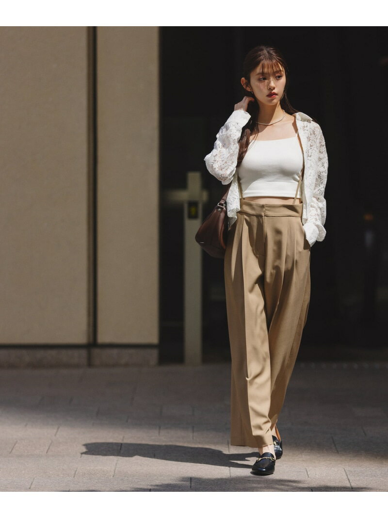 【SALE／30%OFF】ストラップ付タックワイドパンツ NATURAL BEAUTY BASIC ナチュラルビューティベーシック パンツ その他のパンツ グレー【RBA_E】【送料無料】[Rakuten Fashion]