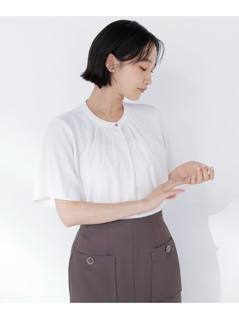 フロントタックフレアスリーブブラウス NATURAL BEAUTY BASIC ナチュラルビューテ...