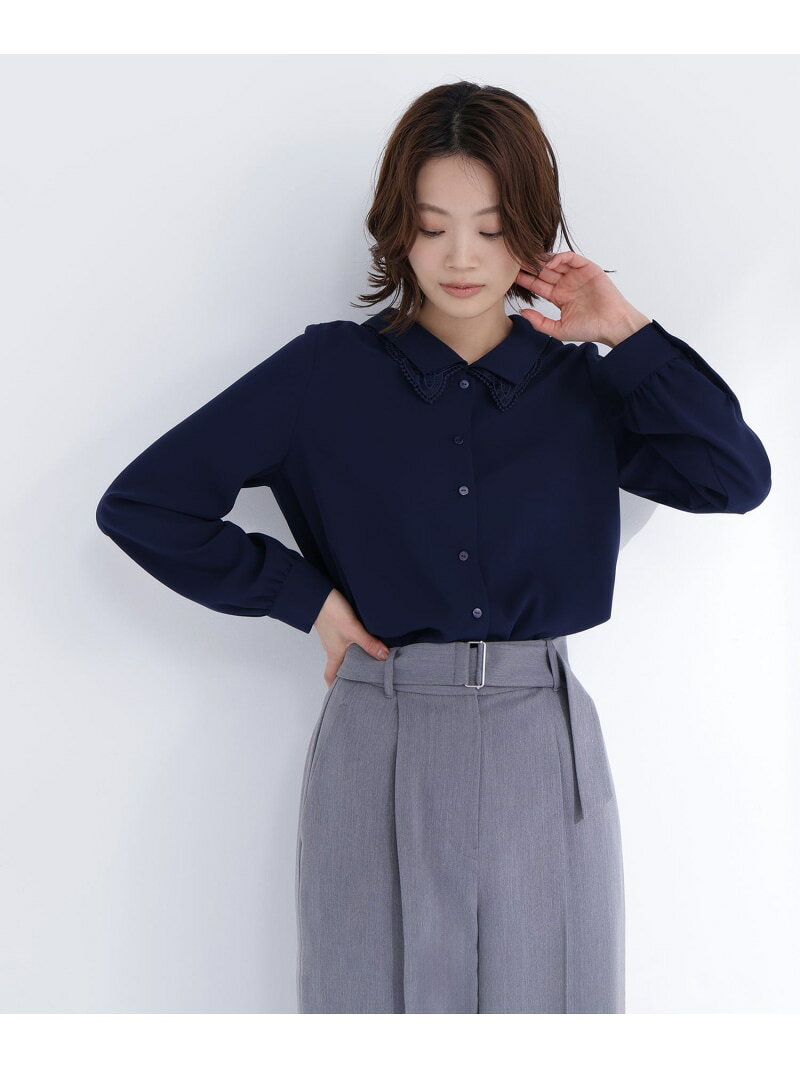 【SALE／50%OFF】レースダブルカラーブラウス NATURAL BEAUTY BASIC ナチュラルビ...