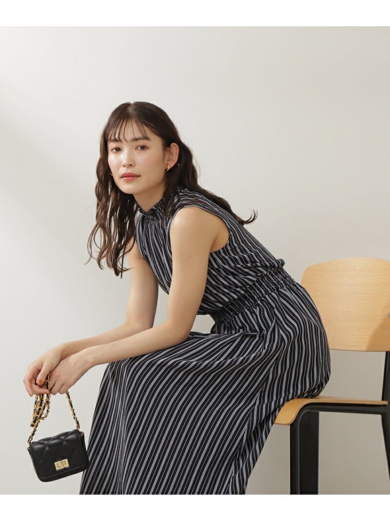ストライプサッカーワンピース NATURAL BEAUTY BASIC ナチュラルビューティベーシック ワンピース・ドレス その他のワンピース・ドレス ネイビー ホワイト ブラウン【送料無料】[Rakuten Fashion]のサムネイル
