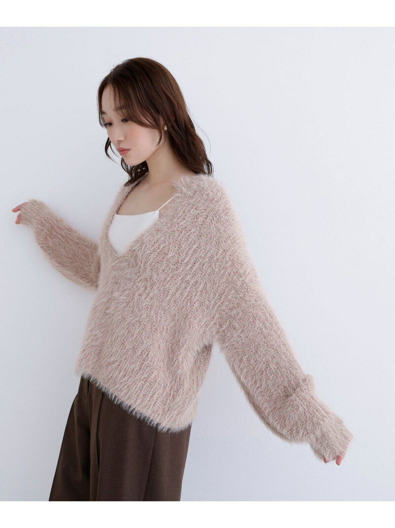 Rakuten - 【SALE／60%OFF】キーネックシャギーラメニット NATURAL BEAUTY BASIC ナチュラルビューティベーシック トップス ニット ピンク ブルー ベージュ【RBA_E】[Rakuten Fashion]