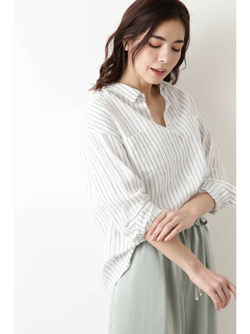 [Rakuten Fashion]【SALE／40%OFF】フレンチリネンシャツ NATURAL BEAUTY BASIC ナチュラルビューティベーシック シャツ/ブラウス シャツ/ブラウスその他 ホワイト ベージュ ブラウン ブルー【RBA_E】【送料無料】