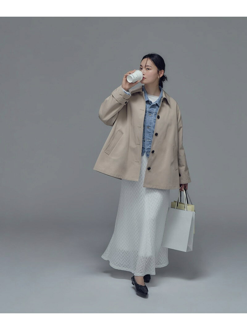 【SALE／30%OFF】ステンカラーハーフコート NATURAL BEAUTY BASIC ナチュラルビューティベーシック ジャケット・アウター ブルゾン・ジャンパー ベージュ ネイビー【RBA_E】【送料無料】[Rakuten Fashion]