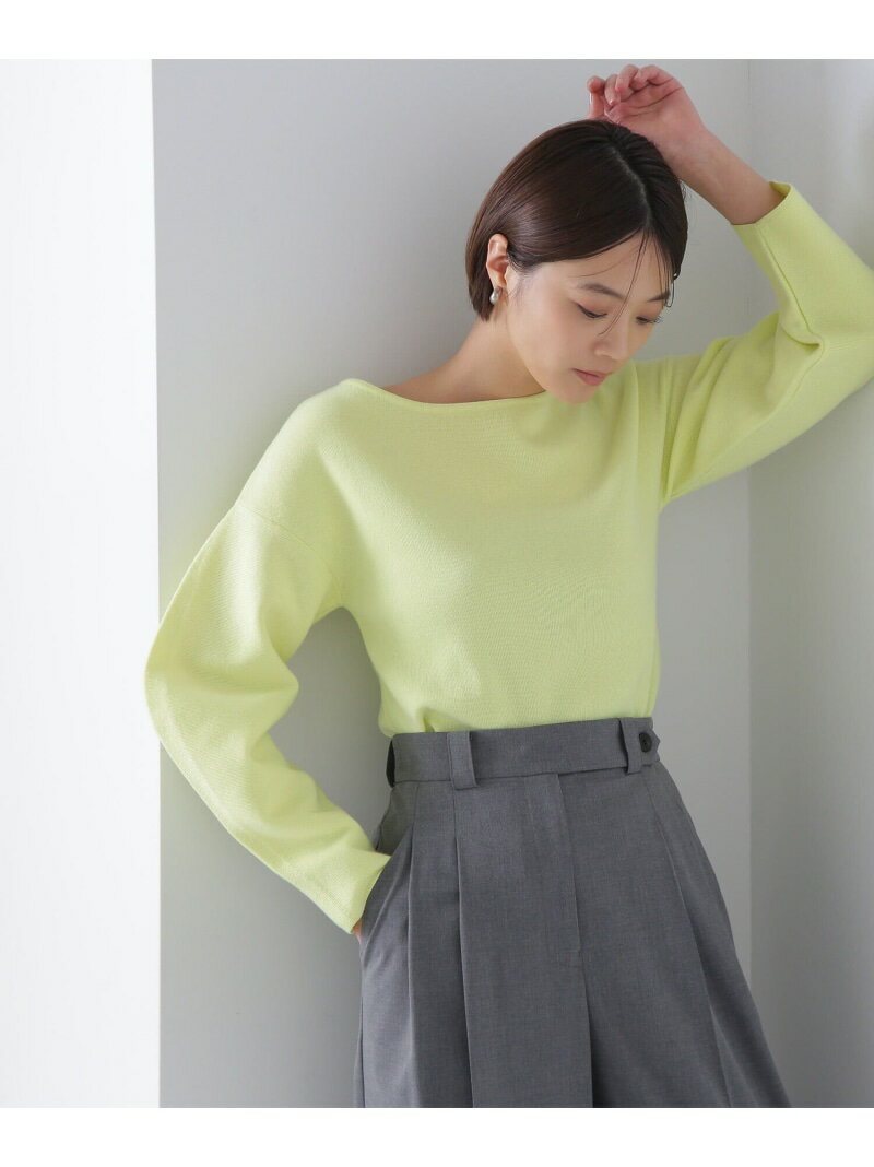 【SALE／50%OFF】カーブスリーブニット NATURAL BEAUTY BASIC ナチュラルビューティベーシック トップス ニット イエロー ブラック ホワイト【RBA_E】[Rakuten Fashion]のサムネイル