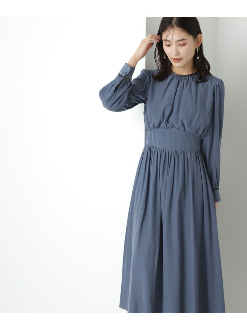 ベロアライン割繊ワンピース24AW NATURAL BEAUTY BASIC ナチュラルビューティベーシック ワンピース・ドレス ワンピース ブルー グレー パープル【送料無料】[Rakuten Fashion]のサムネイル