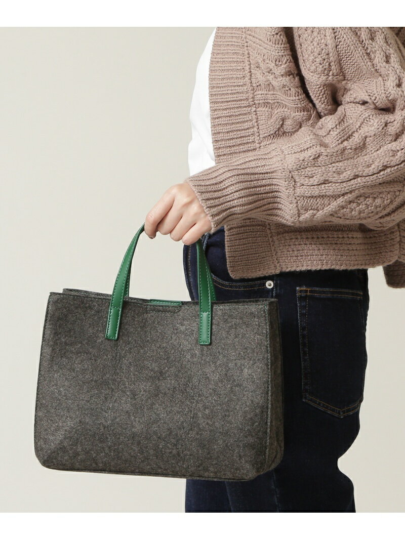 【SALE／50%OFF】ポイントカラーフェルトトート NATURAL BEAUTY BASIC ナチュラルビューティベーシック バッグ トートバッグ グレー ベージュ【RBA_E】[Rakuten Fashion]のサムネイル
