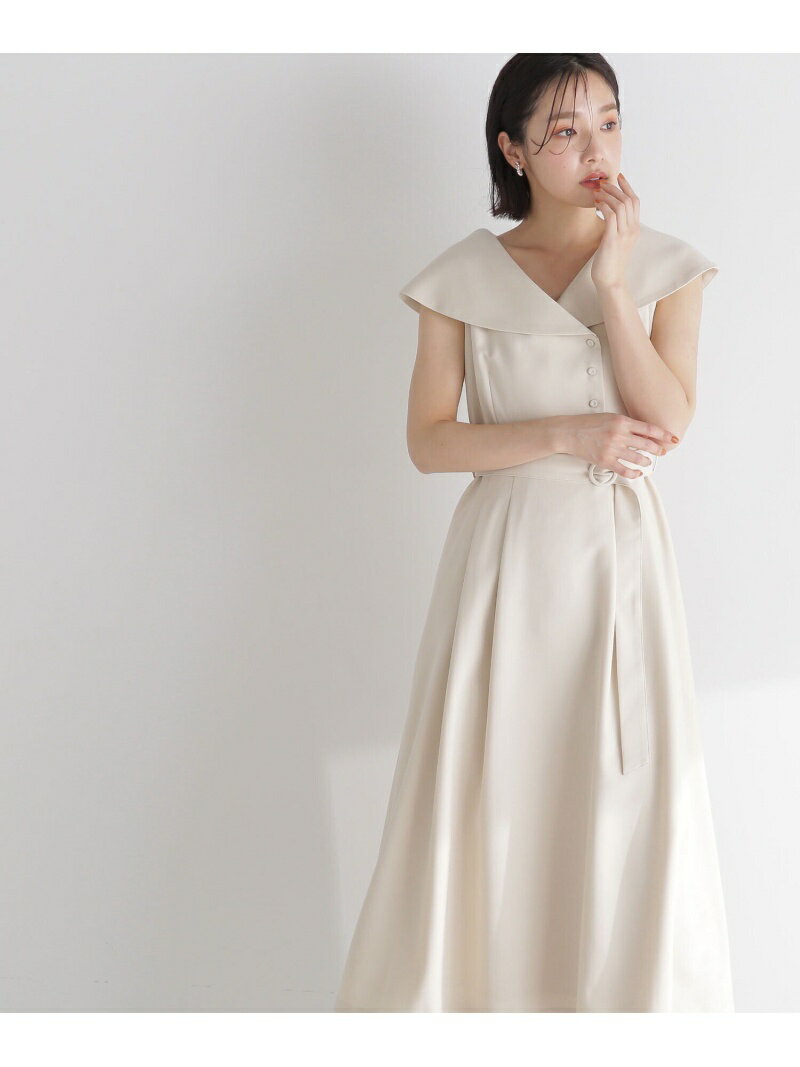 ショールカラーフレアワンピース NATURAL BEAUTY BASIC ナチュラルビューティベーシック ワンピース・ドレス その他のワンピース・ドレス ベージュ ブルー ネイビー【送料無料】[Rakuten Fashion]のサムネイル
