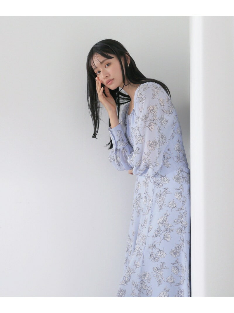 【SALE／30%OFF】シェリーフラワープリントワンピース NATURAL BEAUTY BASIC ナチュラルビューティベーシック ワンピース・ドレス ワンピース ブルー【RBA_E】【送料無料】[Rakuten Fashion]のサムネイル