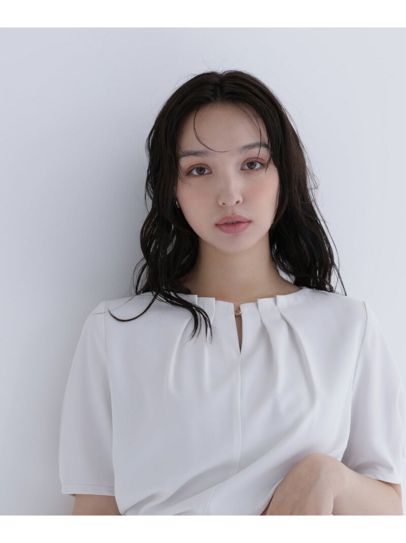 ネックタックブラウス半袖 NATURAL BEAUTY BASIC ナチュラルビューティベーシック ...